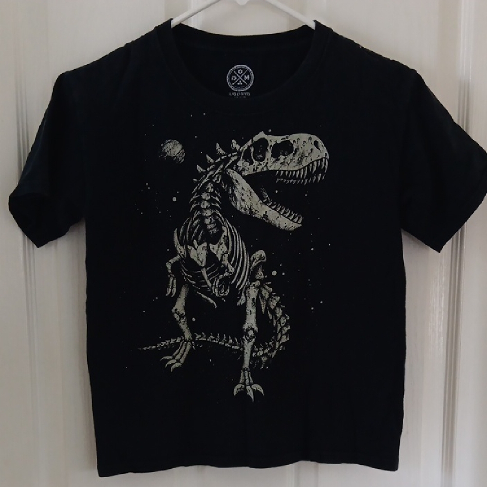Black Dinosaur Graphic Kids T-Shirt